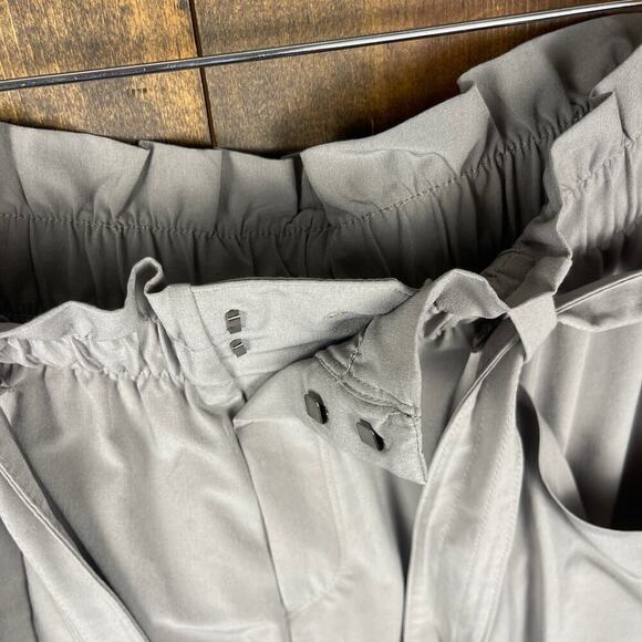 Athleta Skyline Paper Bag Waist Pants Light Grey Stretch Travel Friendly Size 14 - Picture 6 of 12